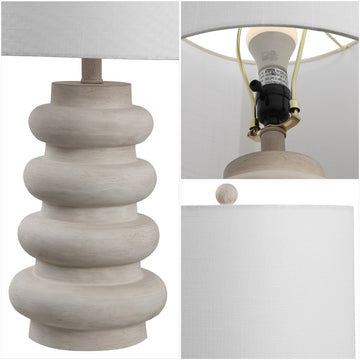 Juniper 26" Modern Minimalist Resin Stacked Ovoid LED Lamp